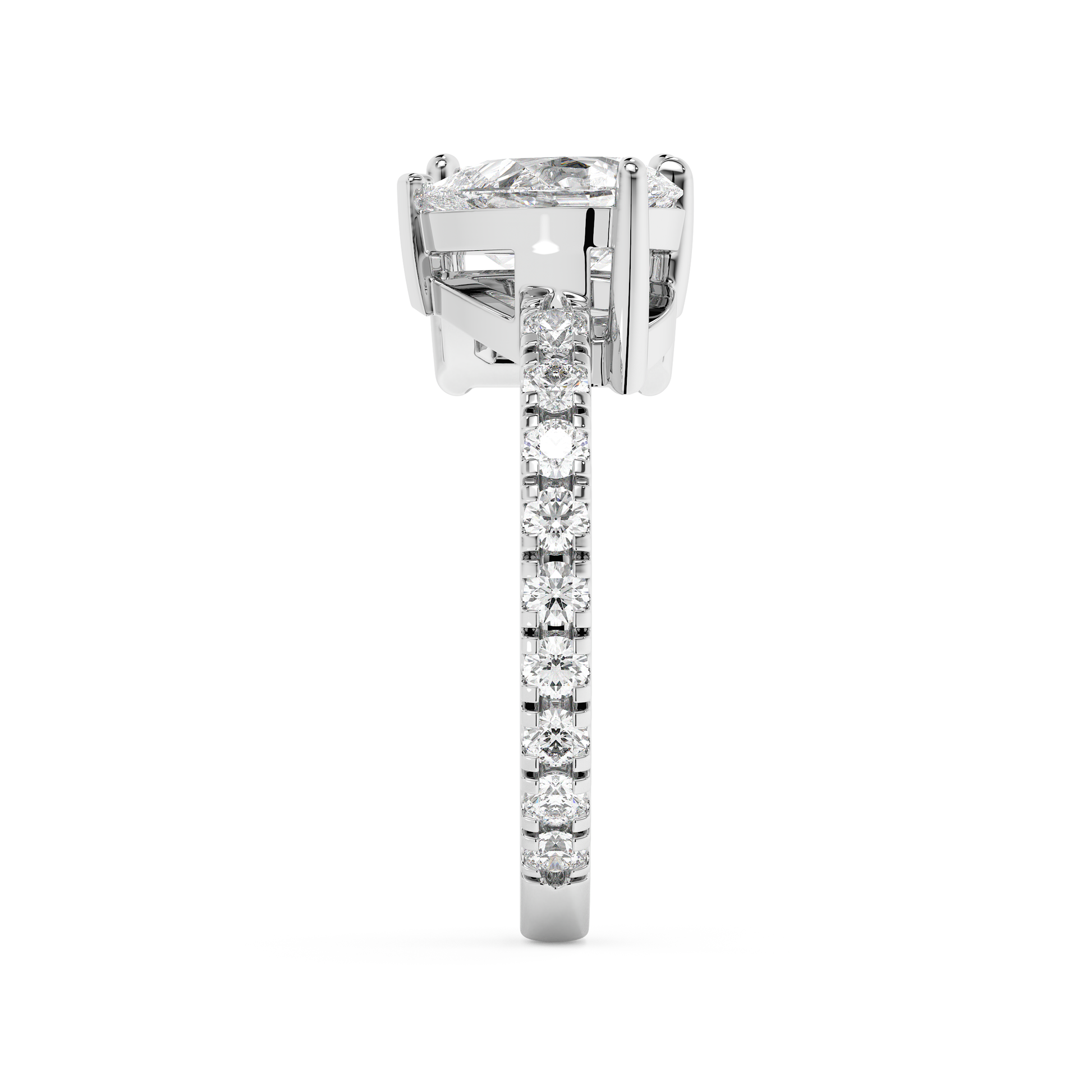 Emerald Solitaire Lab Grown Diamond Engagement Ring