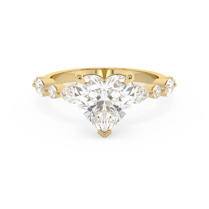 Emerald Solitaire Lab Grown Diamond Engagement Ring