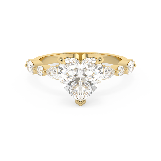 Emerald Solitaire Lab Grown Diamond Engagement Ring