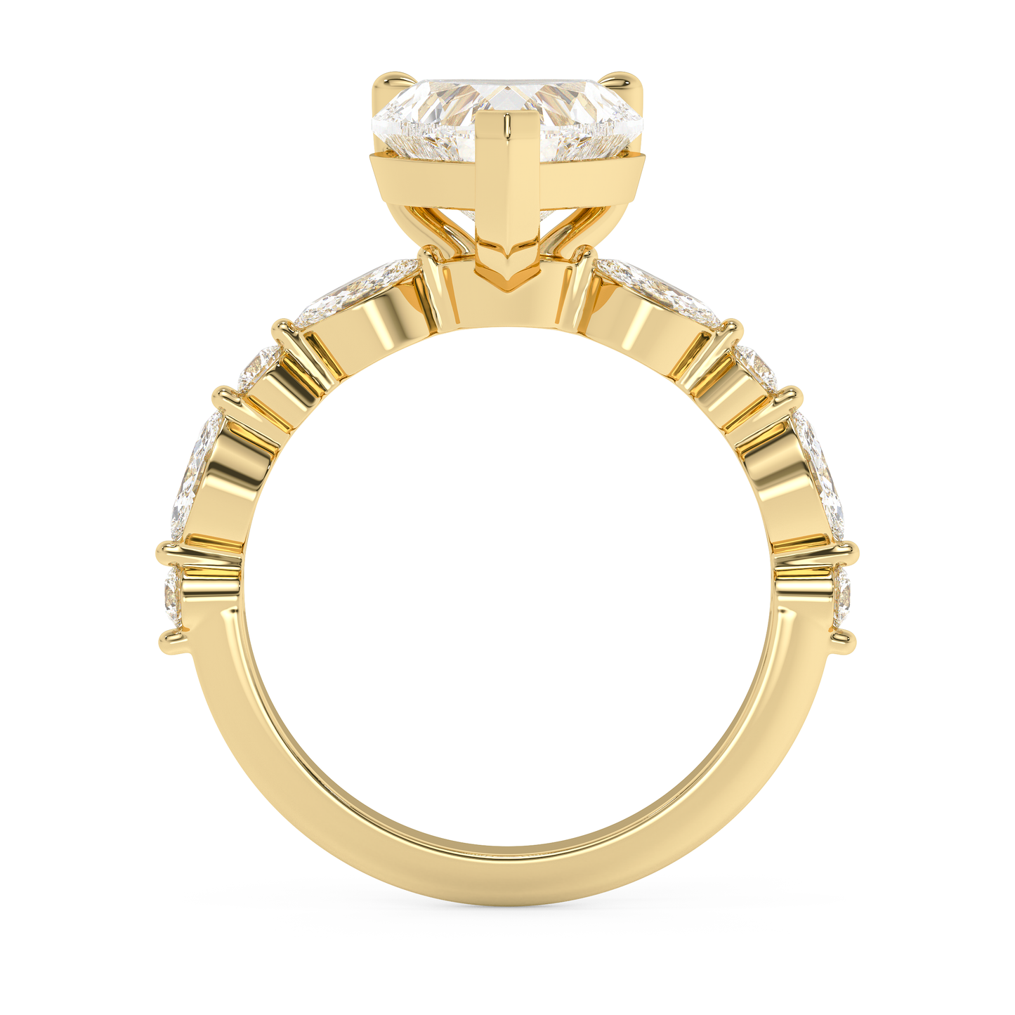 Emerald Solitaire Lab Grown Diamond Engagement Ring
