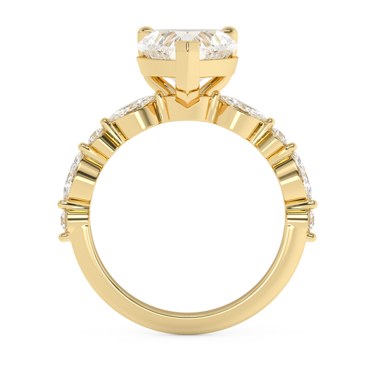 Emerald Solitaire Lab Grown Diamond Engagement Ring