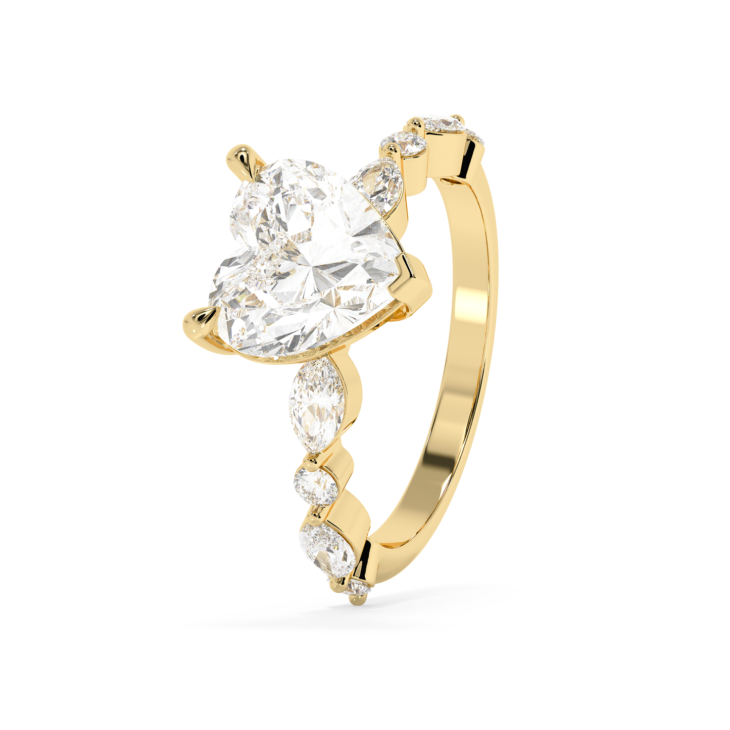 Emerald Solitaire Lab Grown Diamond Engagement Ring
