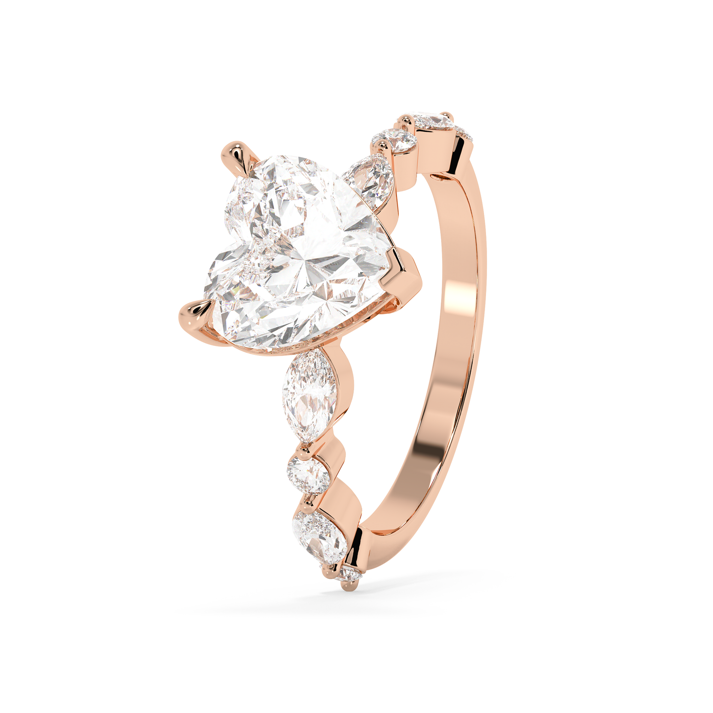 Emerald Solitaire Lab Grown Diamond Engagement Ring