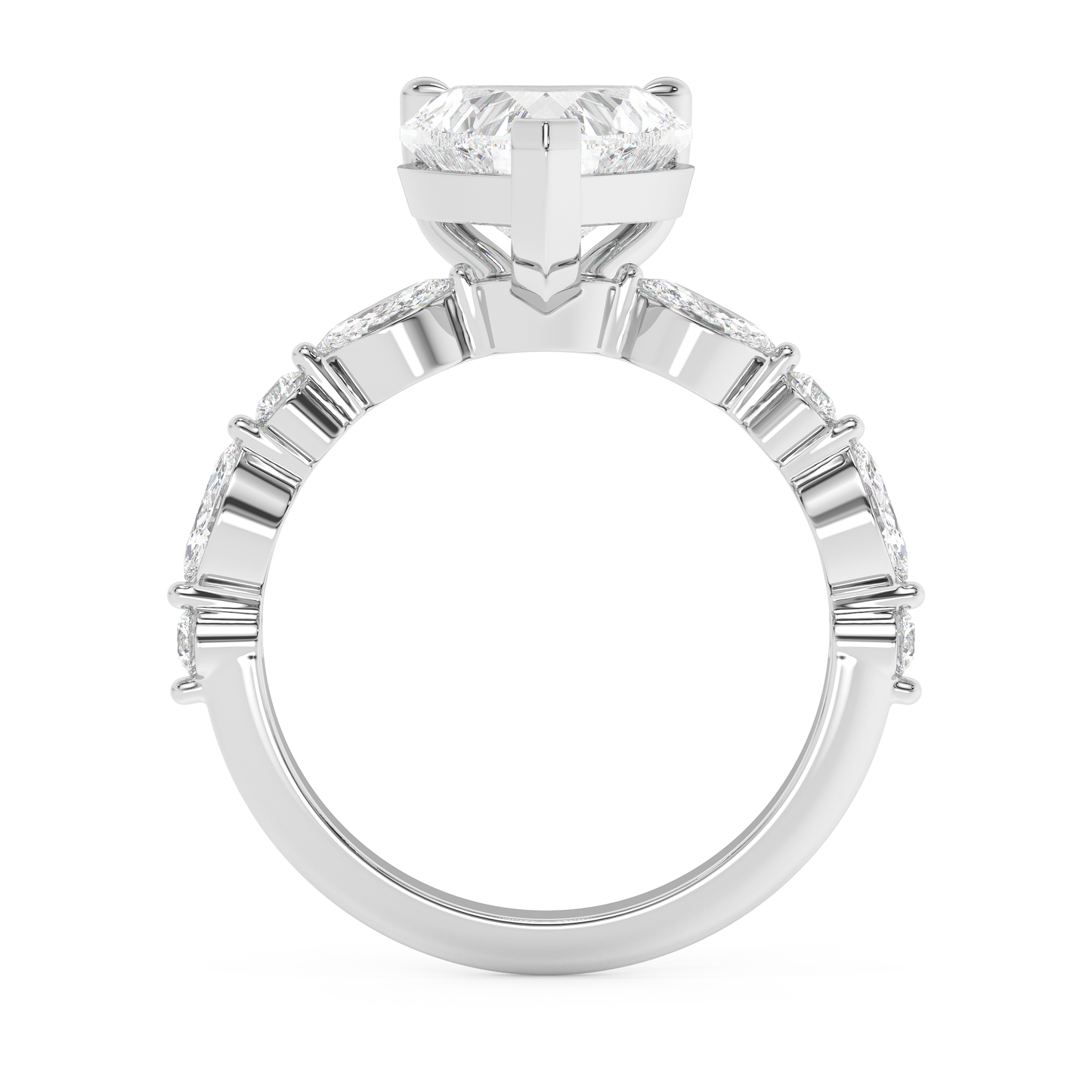 Emerald Solitaire Lab Grown Diamond Engagement Ring