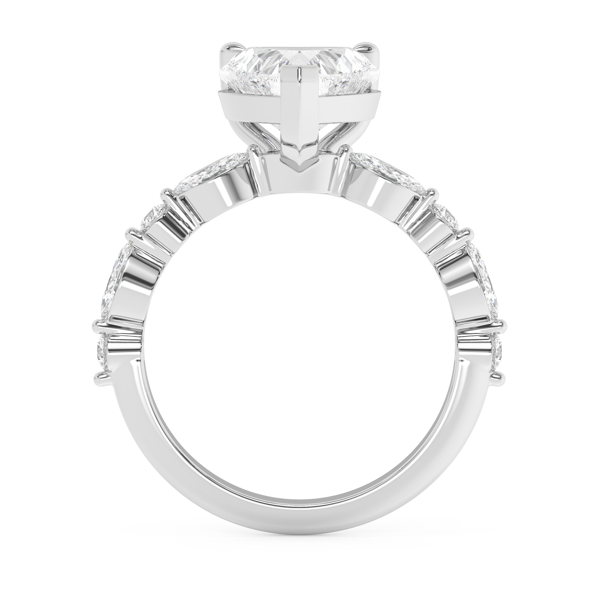 Emerald Solitaire Lab Grown Diamond Engagement Ring