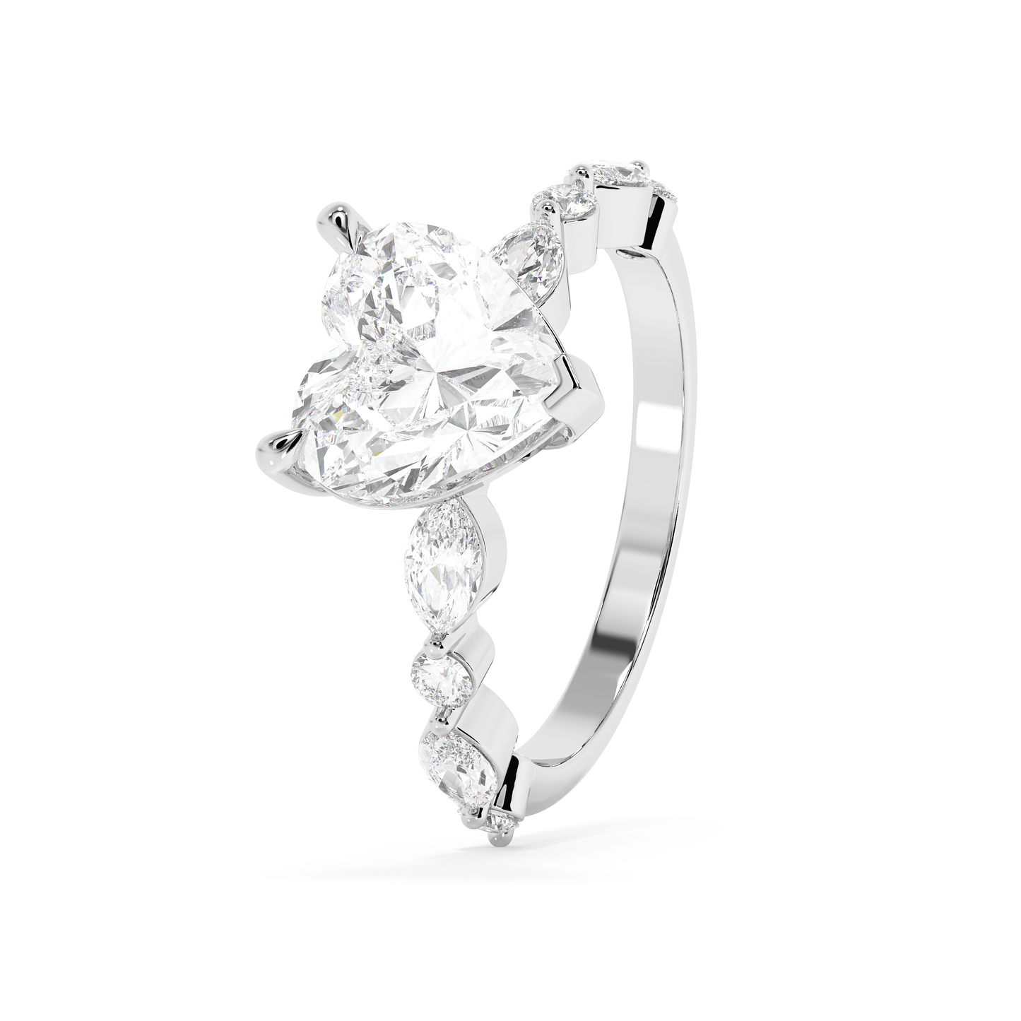 Emerald Solitaire Lab Grown Diamond Engagement Ring