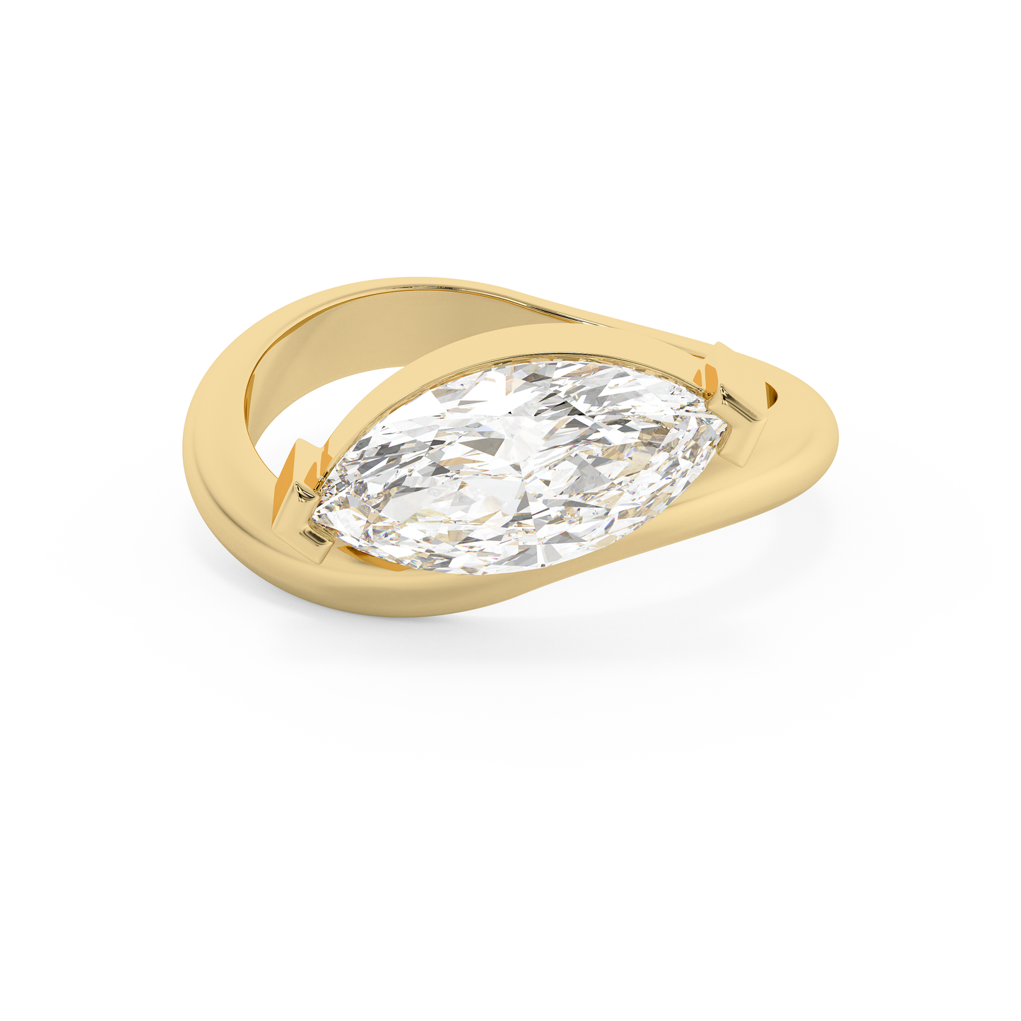 Emerald Solitaire Lab Grown Diamond Engagement Ring