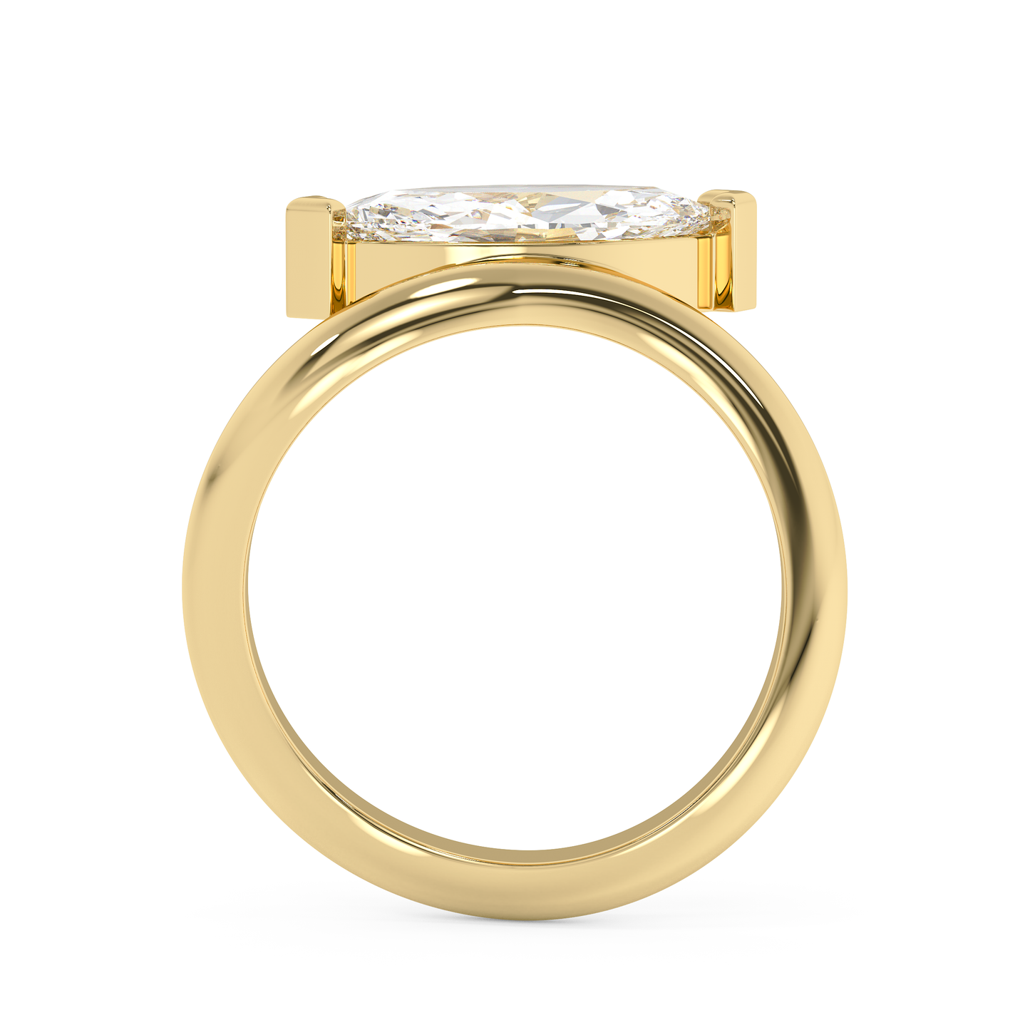Emerald Solitaire Lab Grown Diamond Engagement Ring