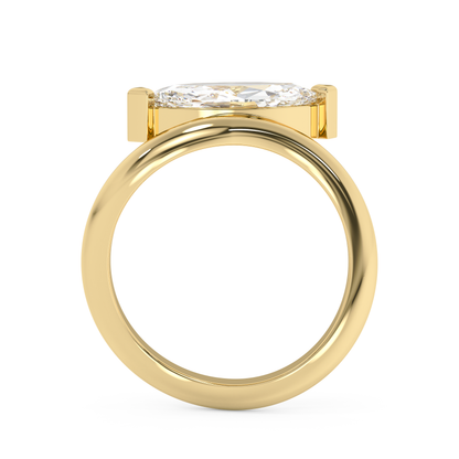 Emerald Solitaire Lab Grown Diamond Engagement Ring