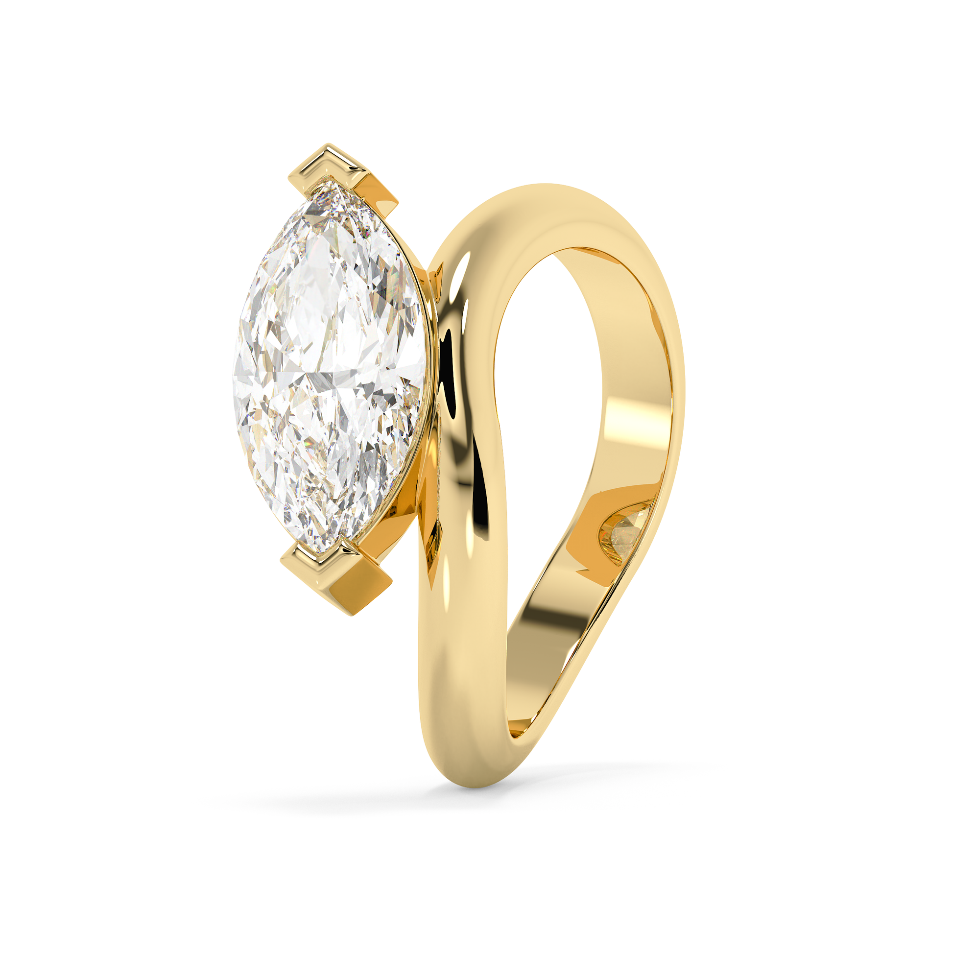 Emerald Solitaire Lab Grown Diamond Engagement Ring