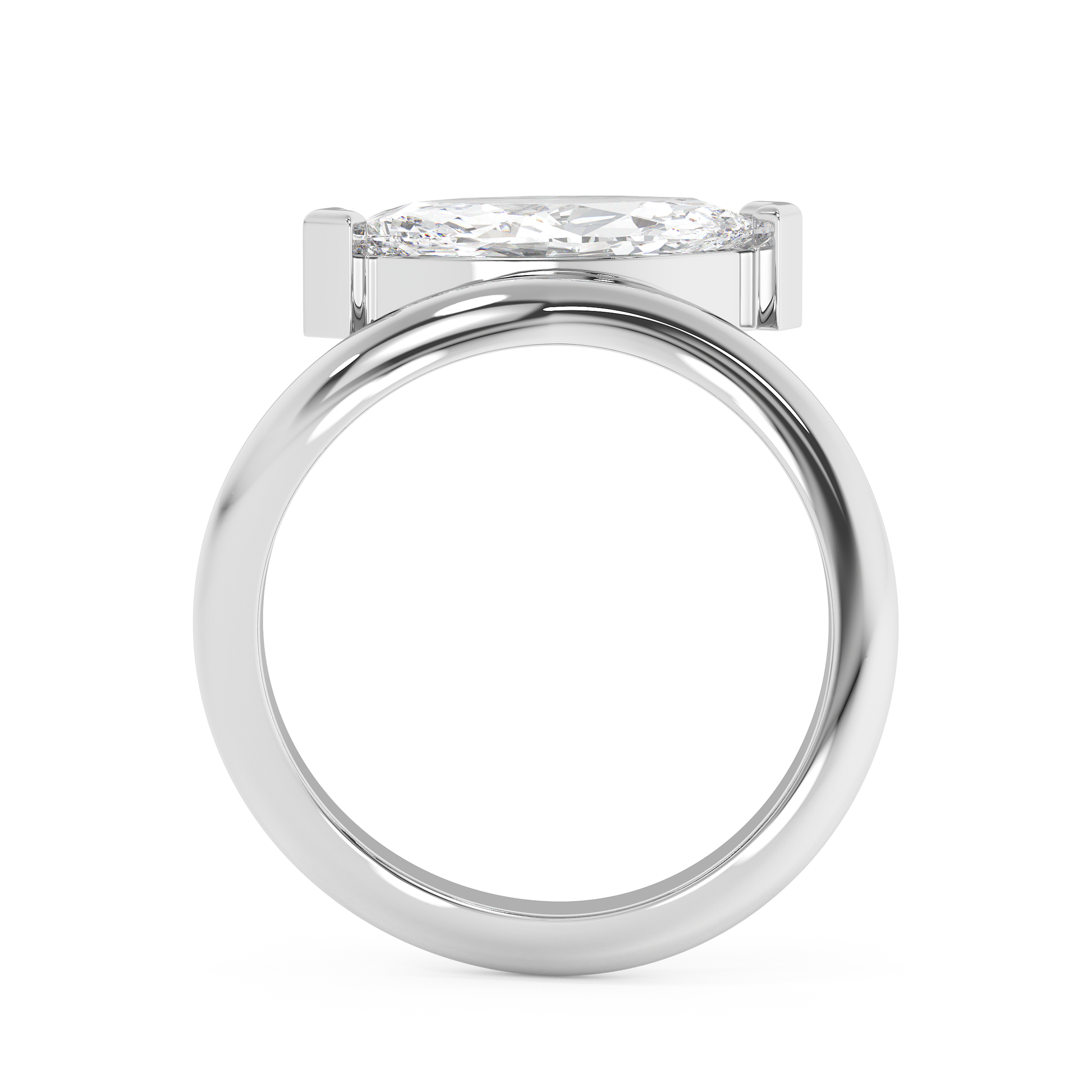 Emerald Solitaire Lab Grown Diamond Engagement Ring