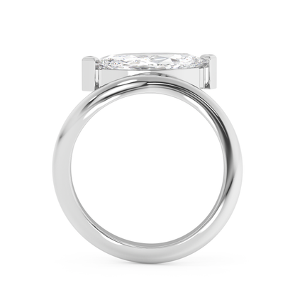 Emerald Solitaire Lab Grown Diamond Engagement Ring