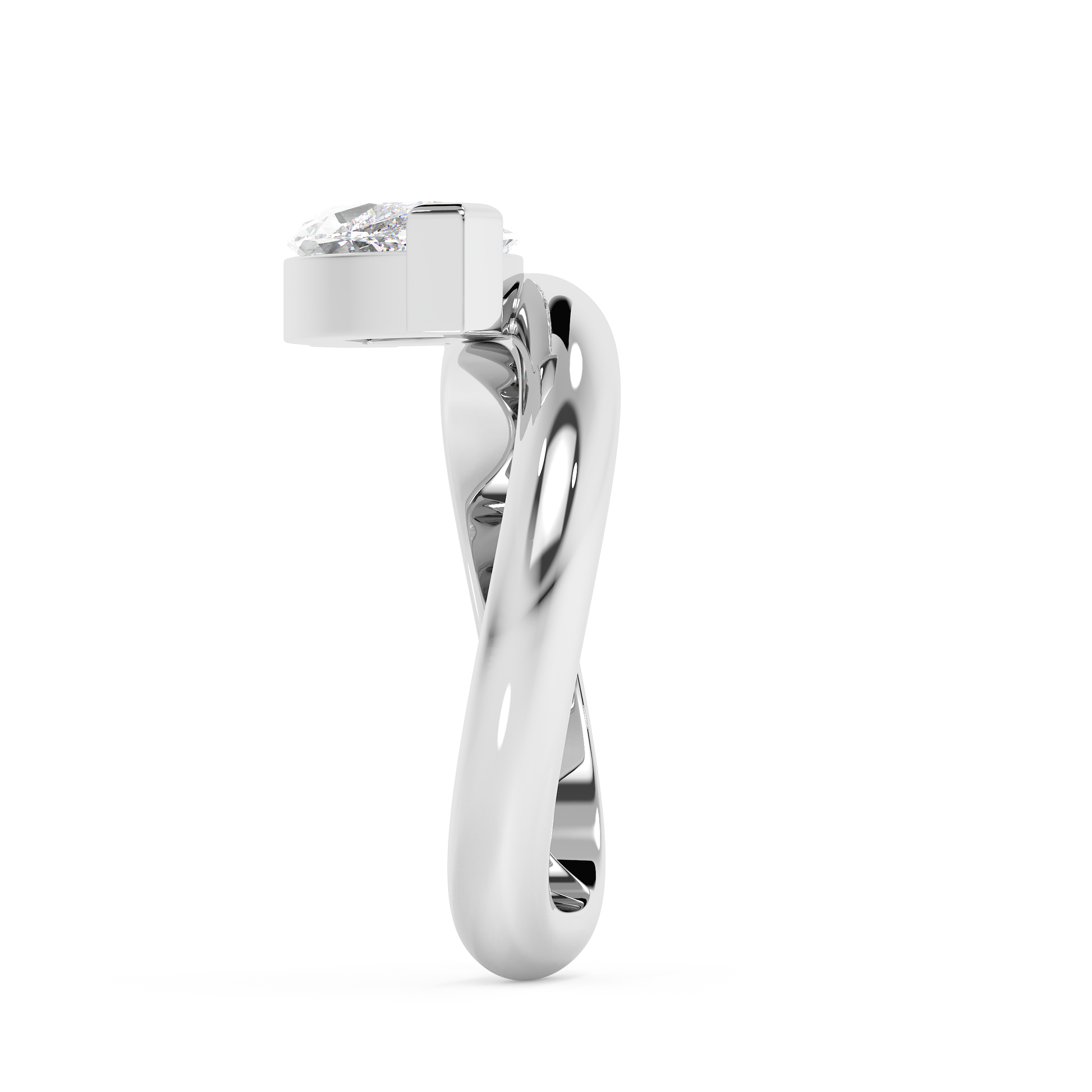Emerald Solitaire Lab Grown Diamond Engagement Ring