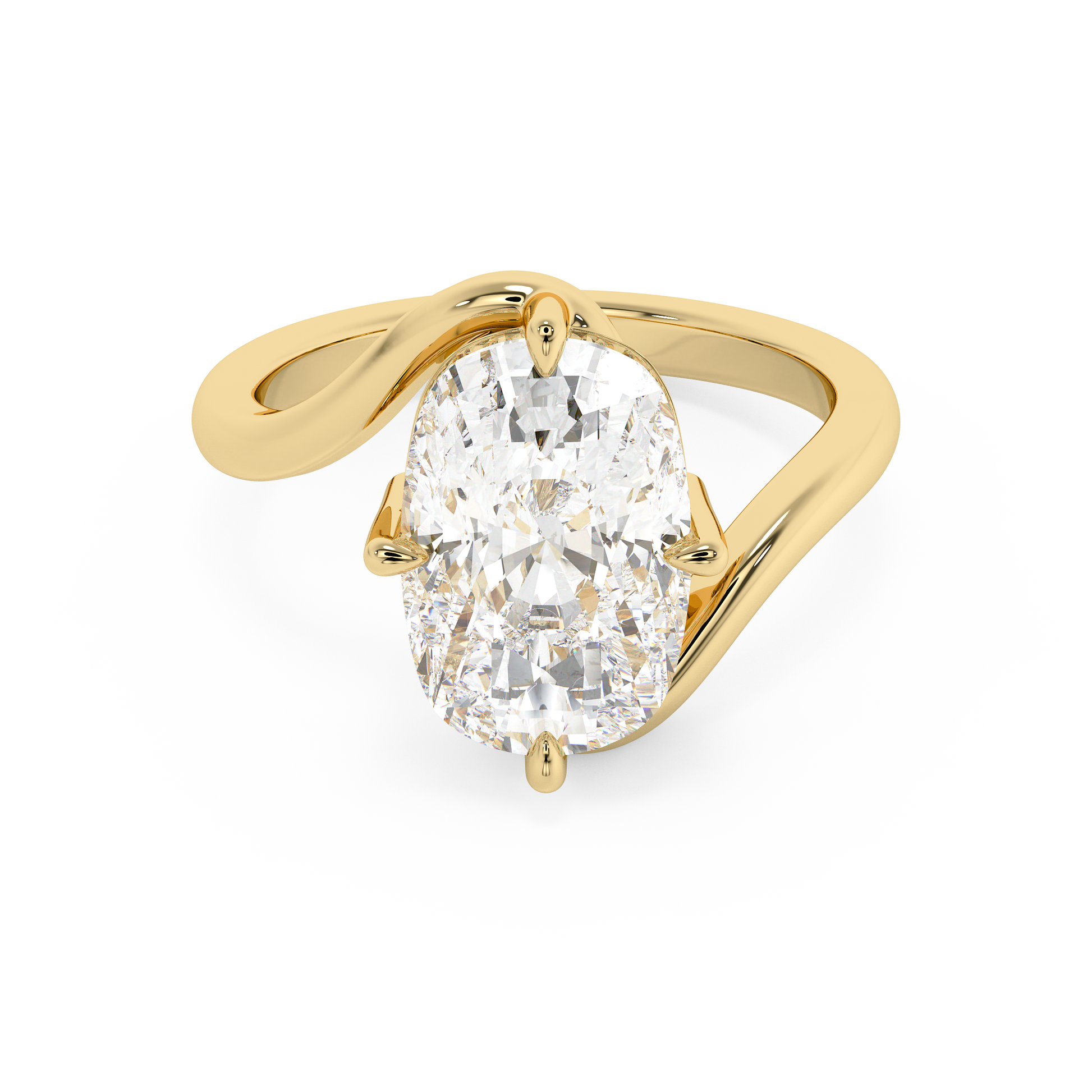 Emerald Solitaire Lab Grown Diamond Engagement Ring