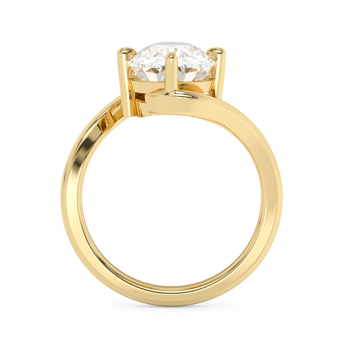 Emerald Solitaire Lab Grown Diamond Engagement Ring