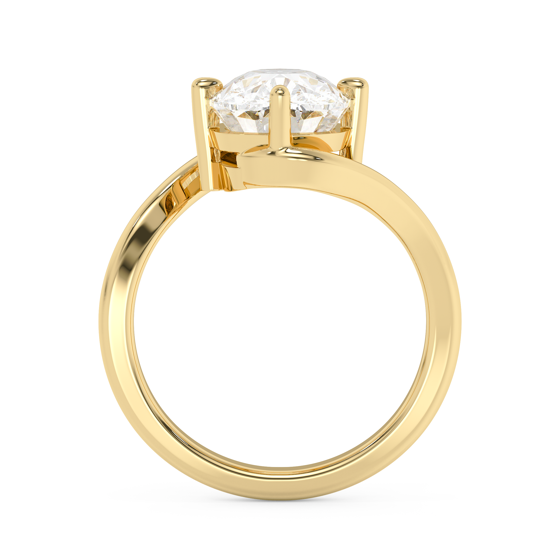 Emerald Solitaire Lab Grown Diamond Engagement Ring