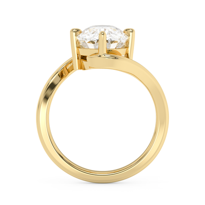 Emerald Solitaire Lab Grown Diamond Engagement Ring
