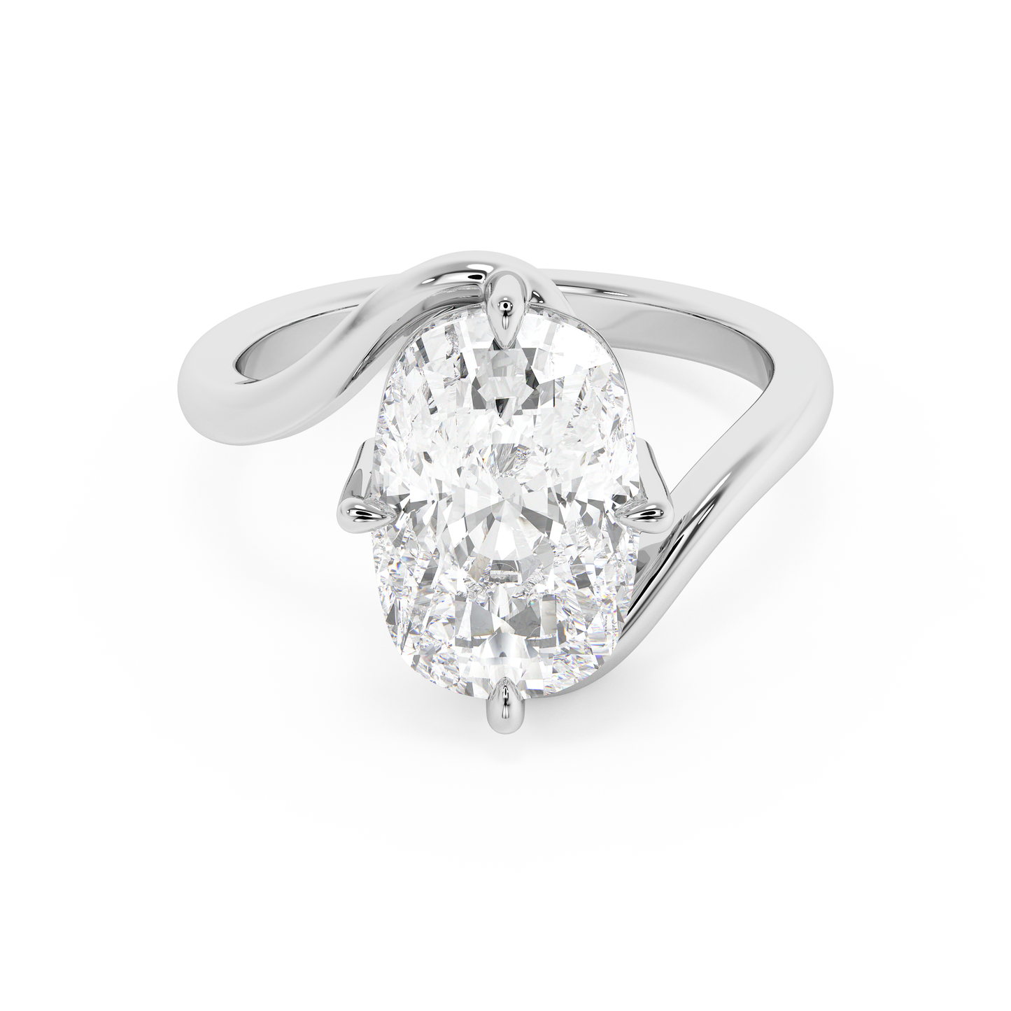 Emerald Solitaire Lab Grown Diamond Engagement Ring