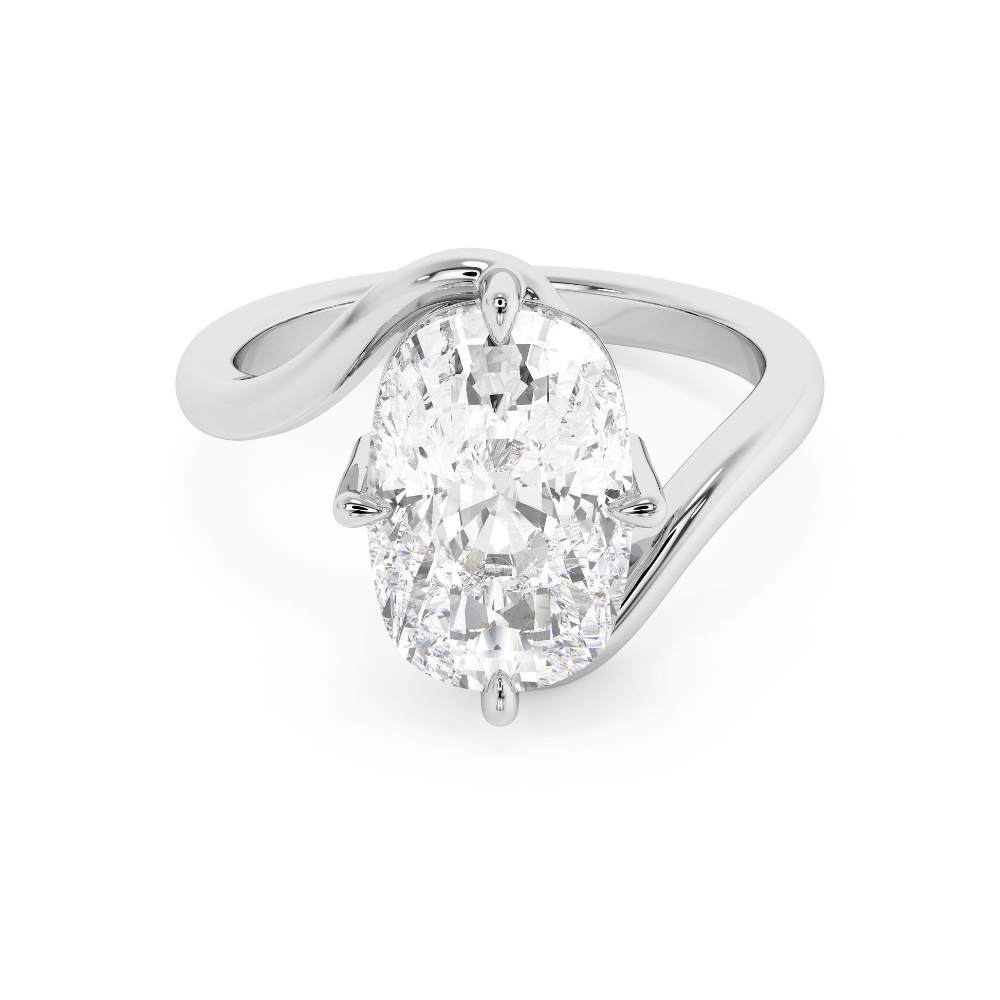 Emerald Solitaire Lab Grown Diamond Engagement Ring