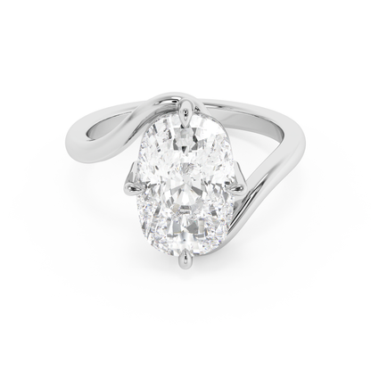 Emerald Solitaire Lab Grown Diamond Engagement Ring