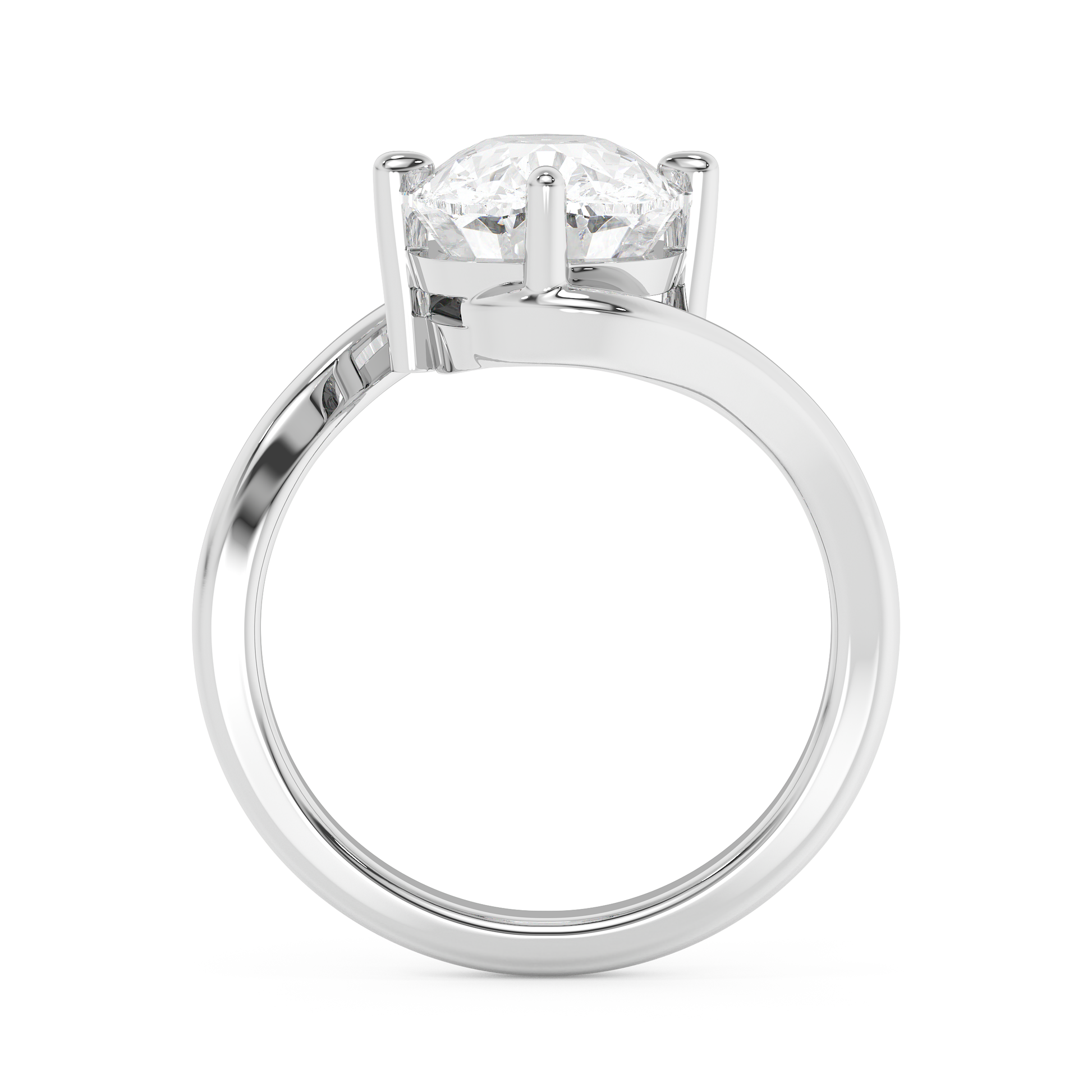 Emerald Solitaire Lab Grown Diamond Engagement Ring