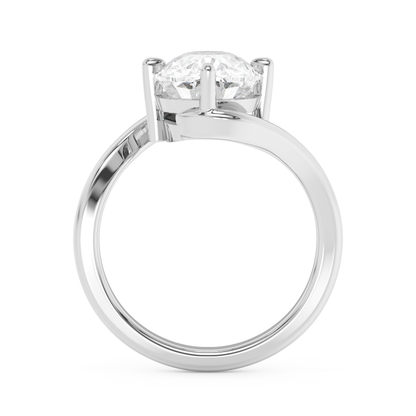 Emerald Solitaire Lab Grown Diamond Engagement Ring