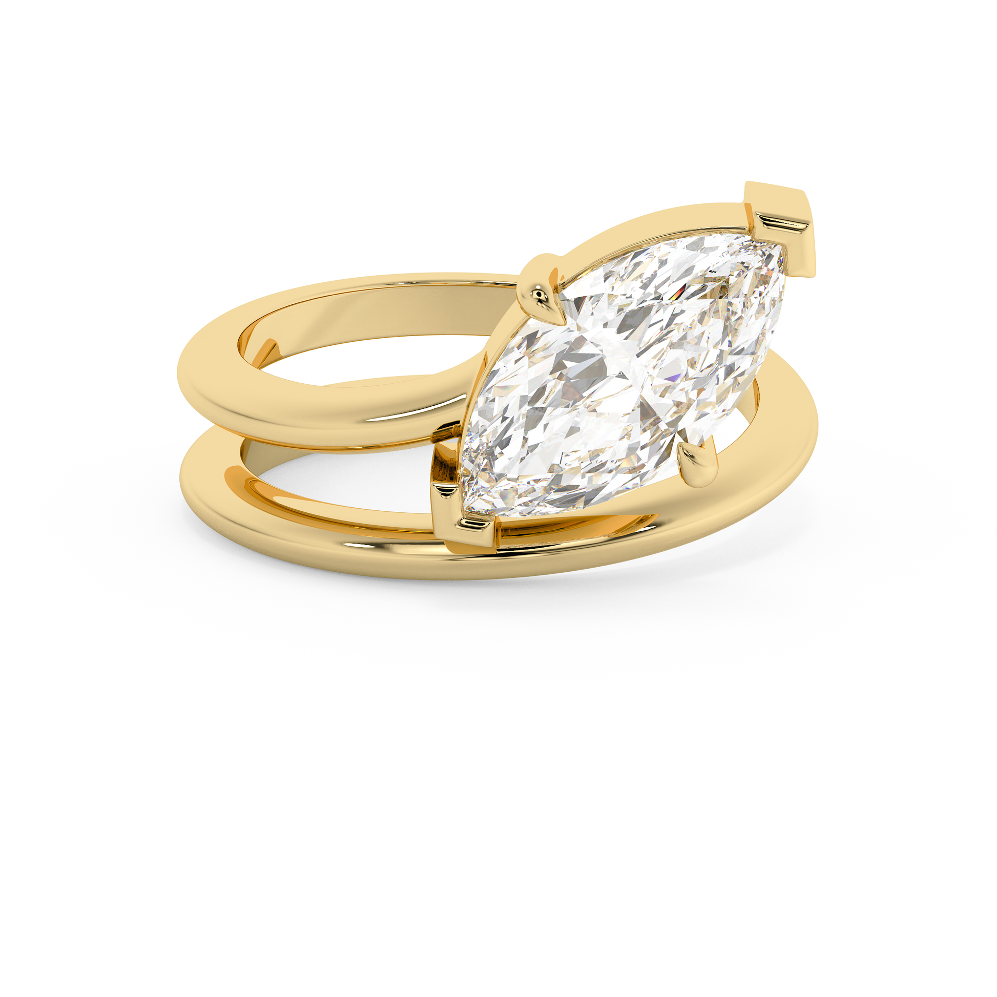 Emerald Solitaire Lab Grown Diamond Engagement Ring