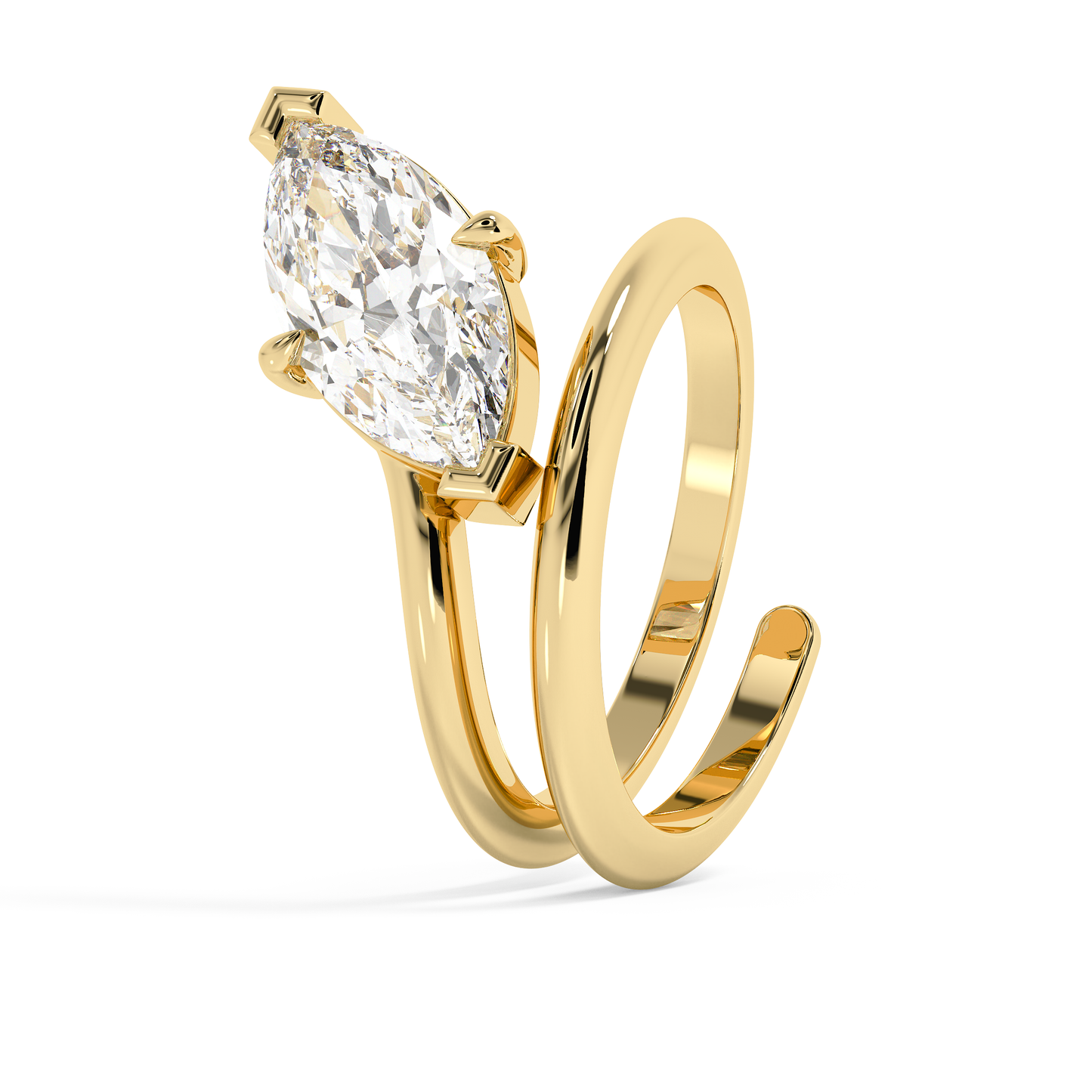 Emerald Solitaire Lab Grown Diamond Engagement Ring