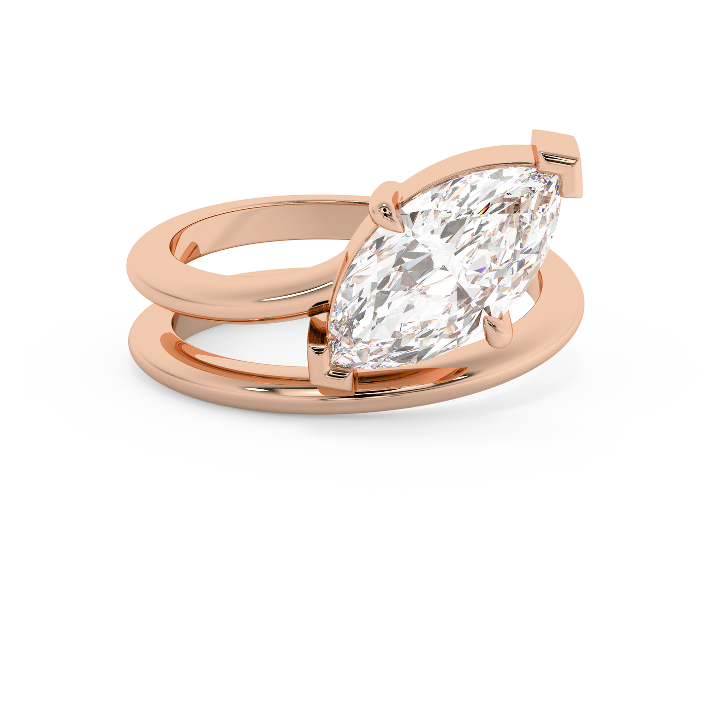 Emerald Solitaire Lab Grown Diamond Engagement Ring
