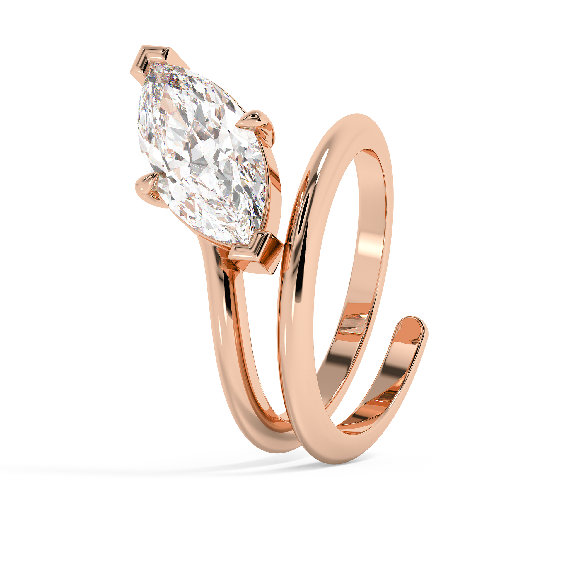 Emerald Solitaire Lab Grown Diamond Engagement Ring