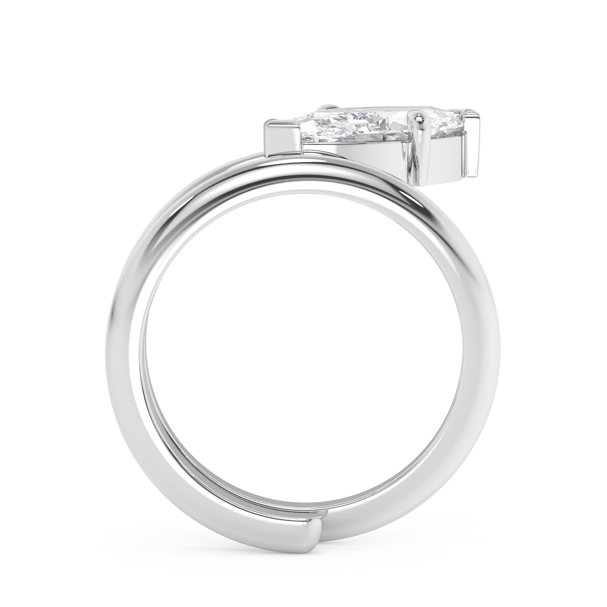 Emerald Solitaire Lab Grown Diamond Engagement Ring