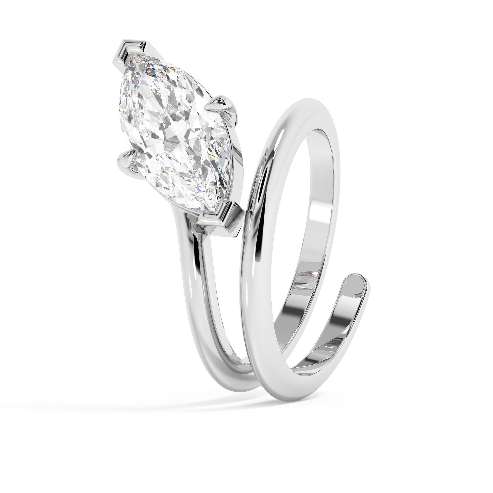 Emerald Solitaire Lab Grown Diamond Engagement Ring