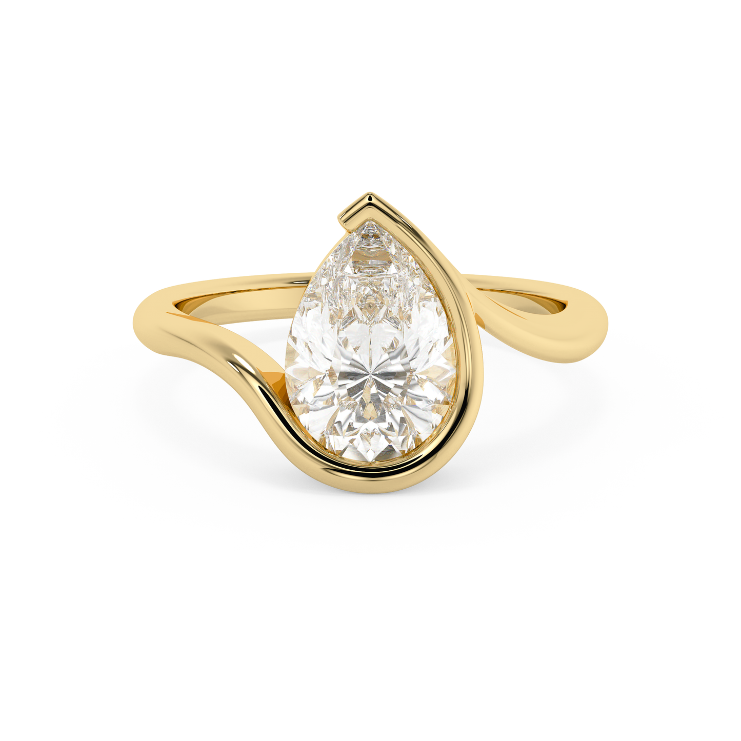 Emerald Solitaire Lab Grown Diamond Engagement Ring