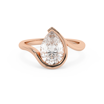 Emerald Solitaire Lab Grown Diamond Engagement Ring