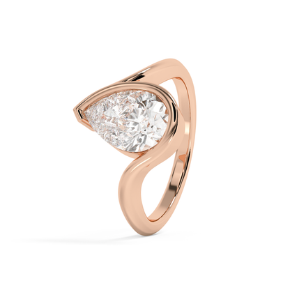 Emerald Solitaire Lab Grown Diamond Engagement Ring