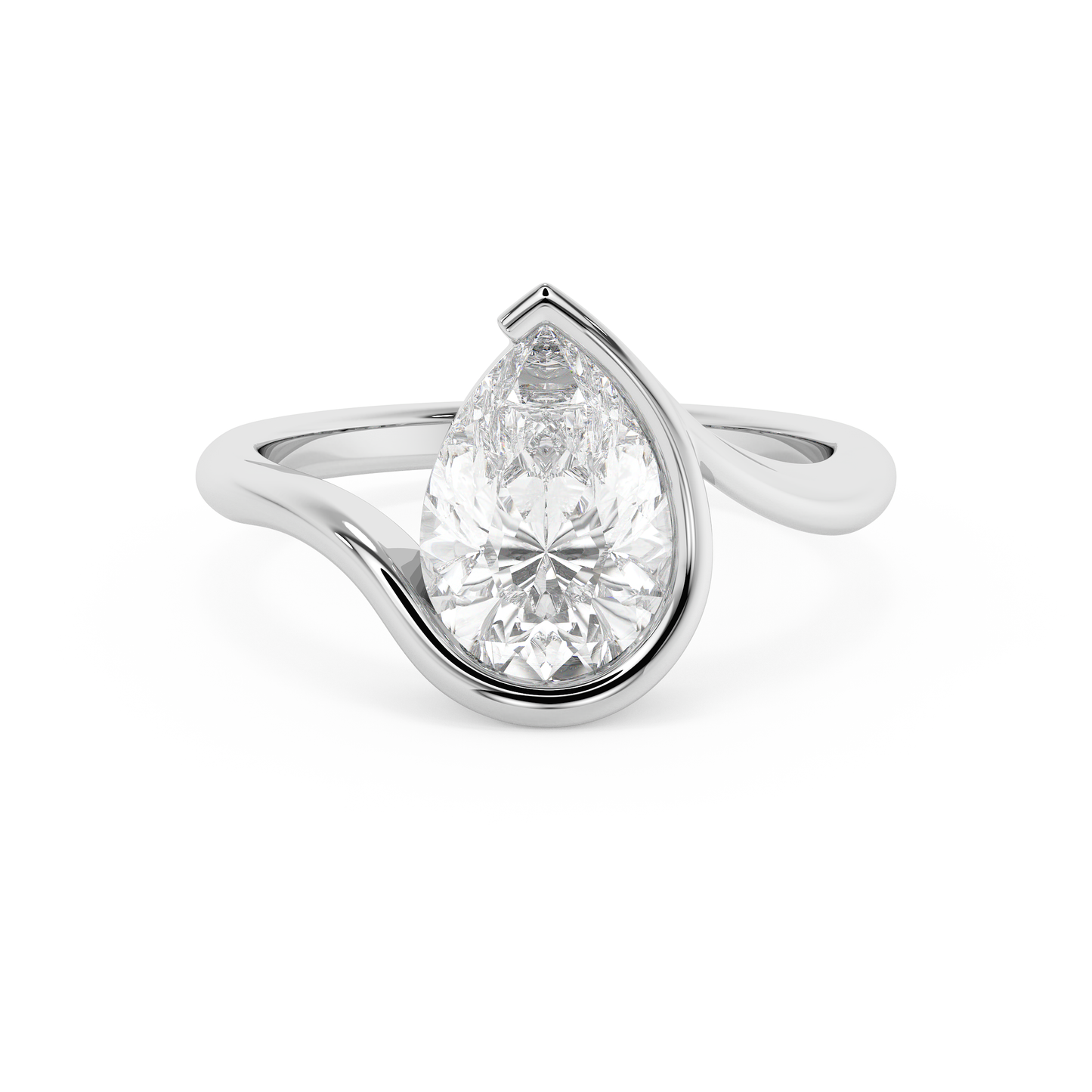Emerald Solitaire Lab Grown Diamond Engagement Ring