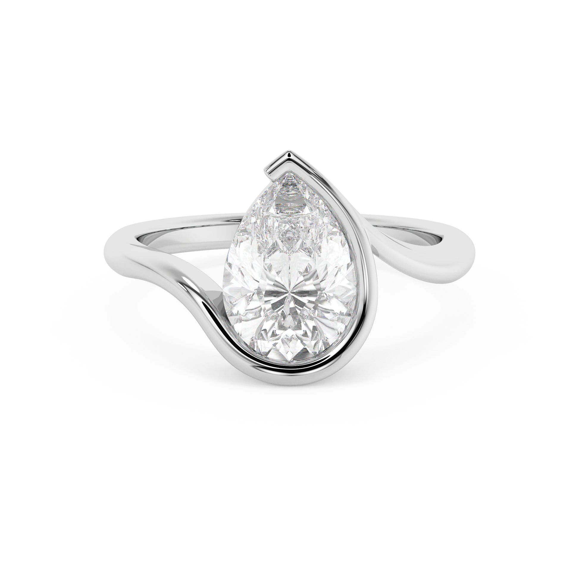 Emerald Solitaire Lab Grown Diamond Engagement Ring