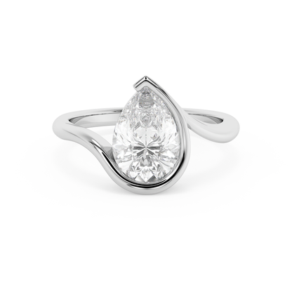 Emerald Solitaire Lab Grown Diamond Engagement Ring