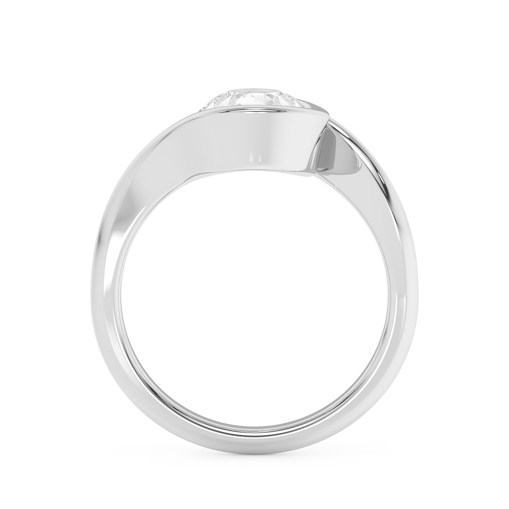 Emerald Solitaire Lab Grown Diamond Engagement Ring