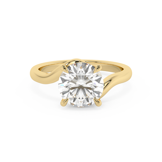 Emerald Solitaire Lab Grown Diamond Engagement Ring