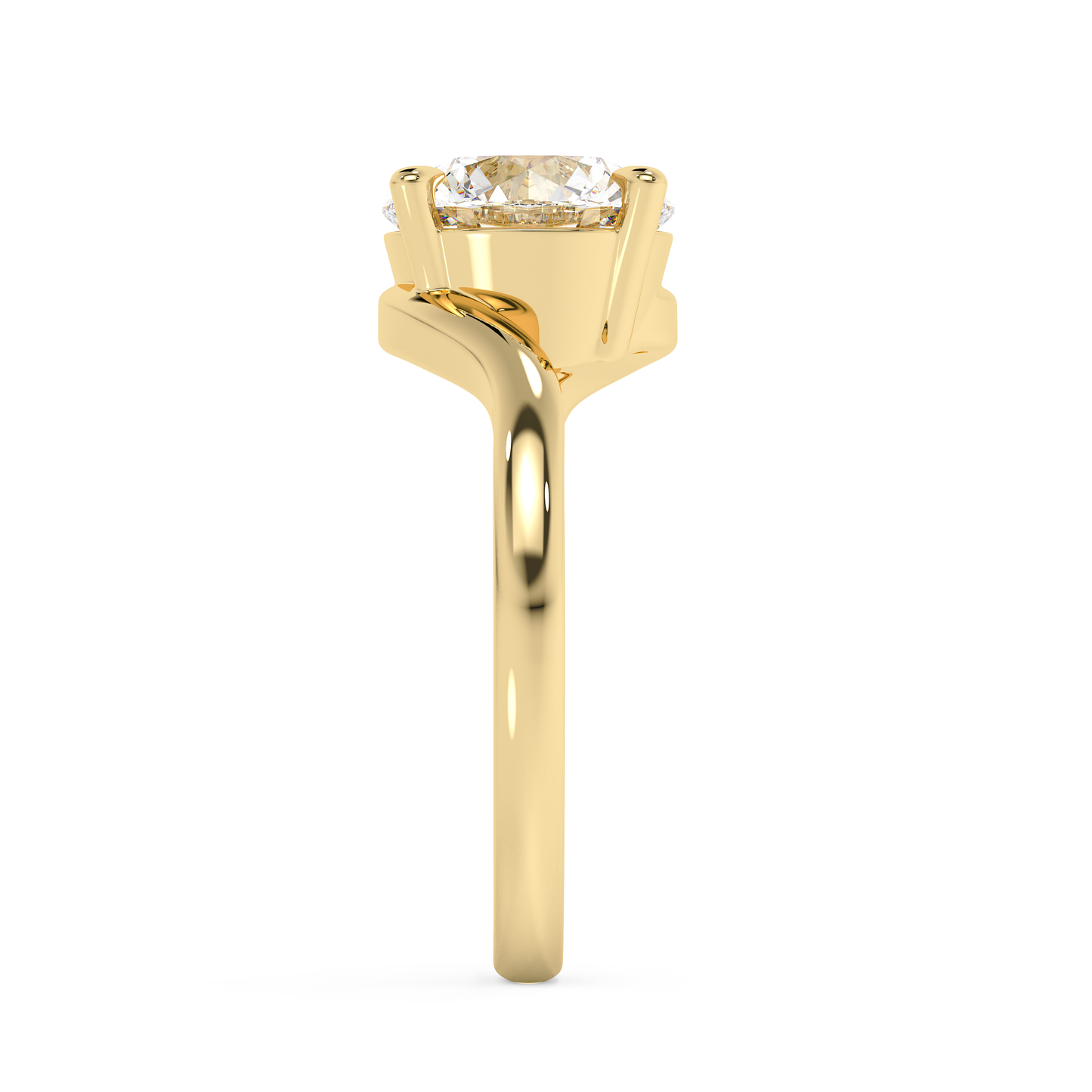 Emerald Solitaire Lab Grown Diamond Engagement Ring