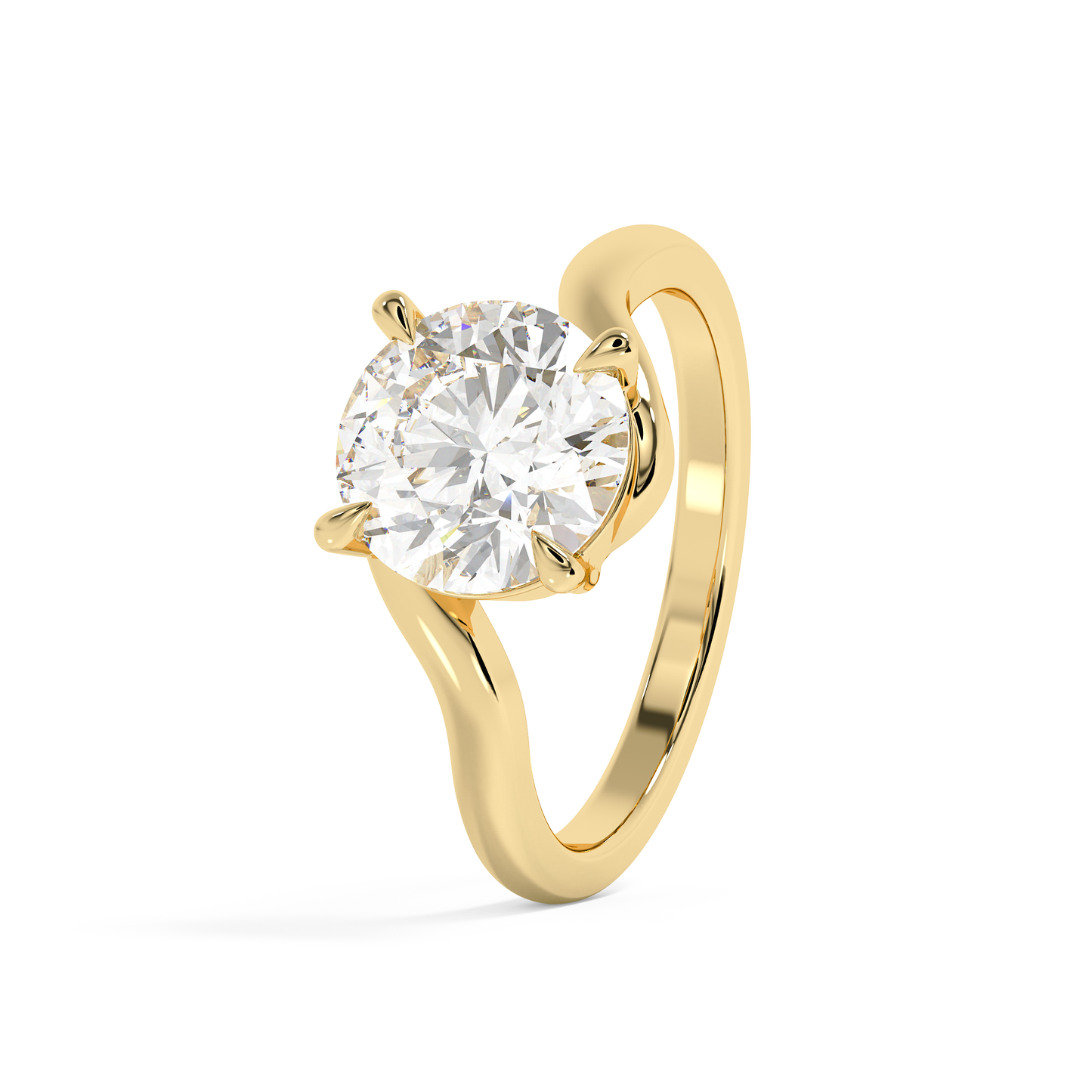 Emerald Solitaire Lab Grown Diamond Engagement Ring