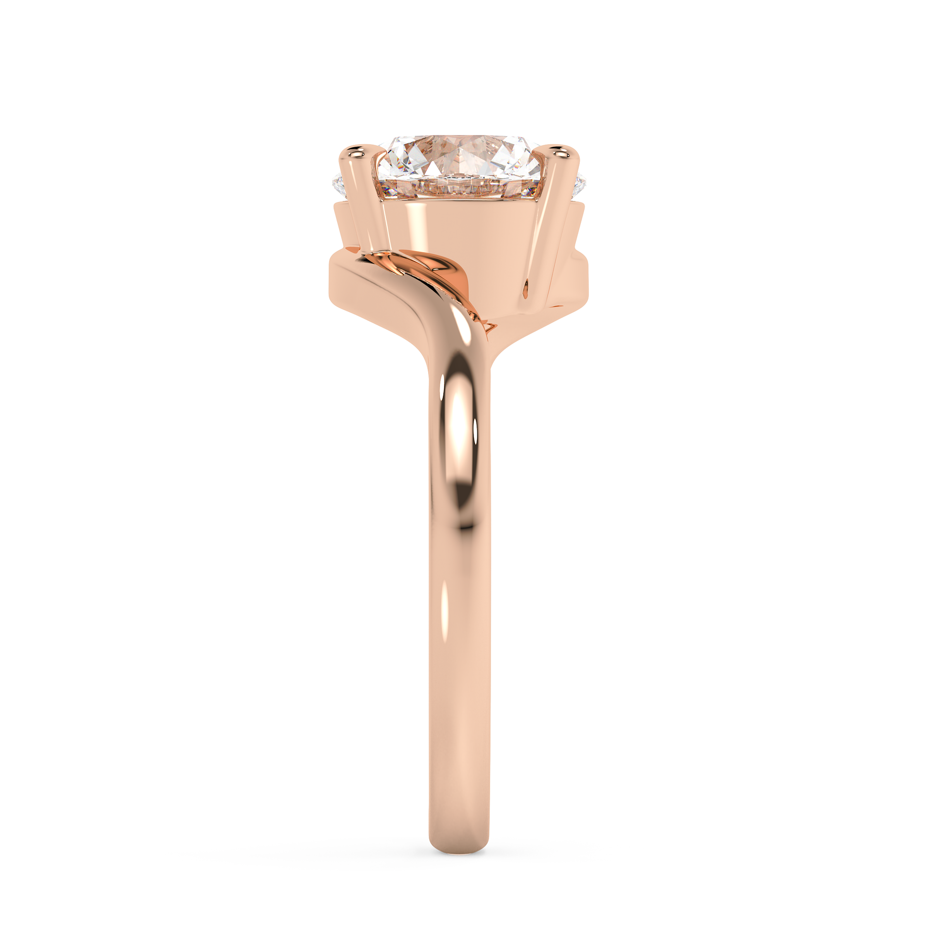 Emerald Solitaire Lab Grown Diamond Engagement Ring