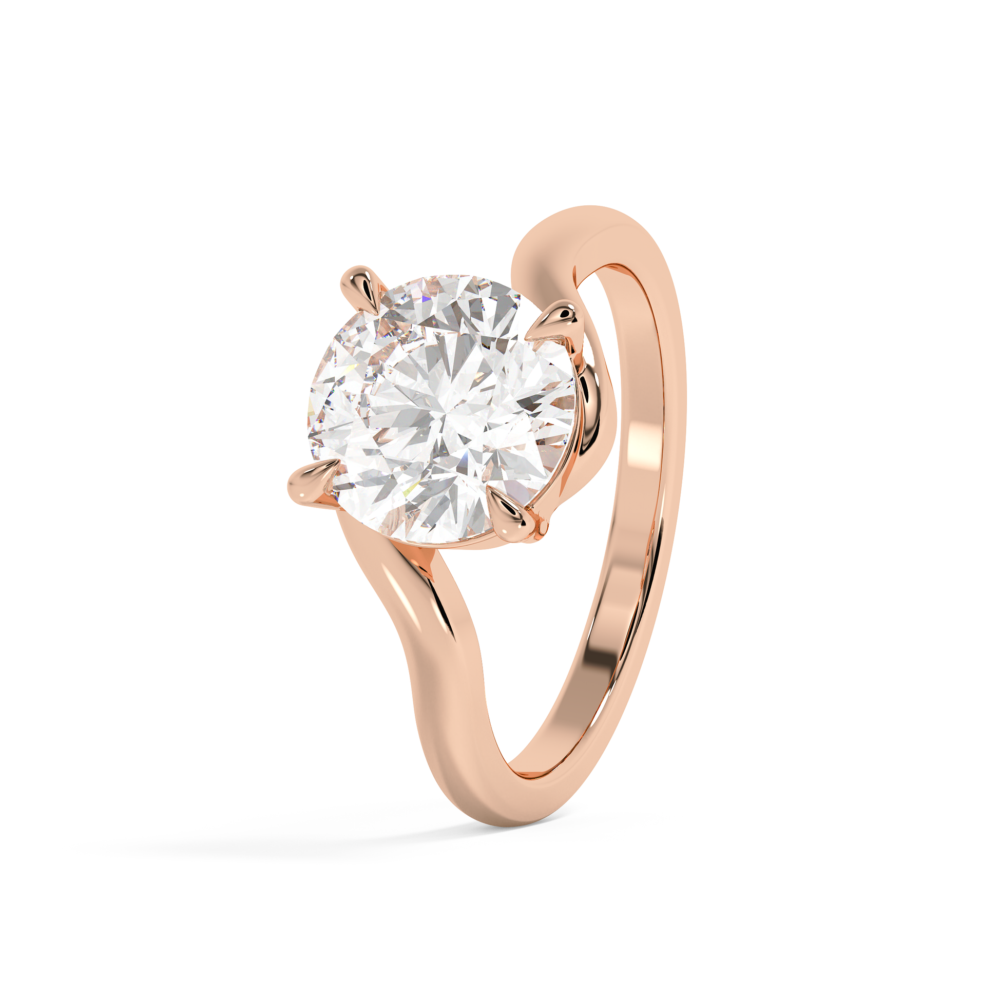 Emerald Solitaire Lab Grown Diamond Engagement Ring