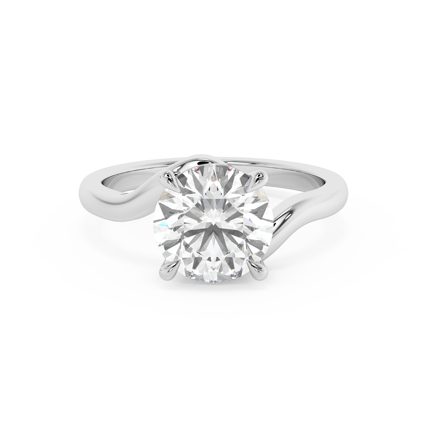 Emerald Solitaire Lab Grown Diamond Engagement Ring