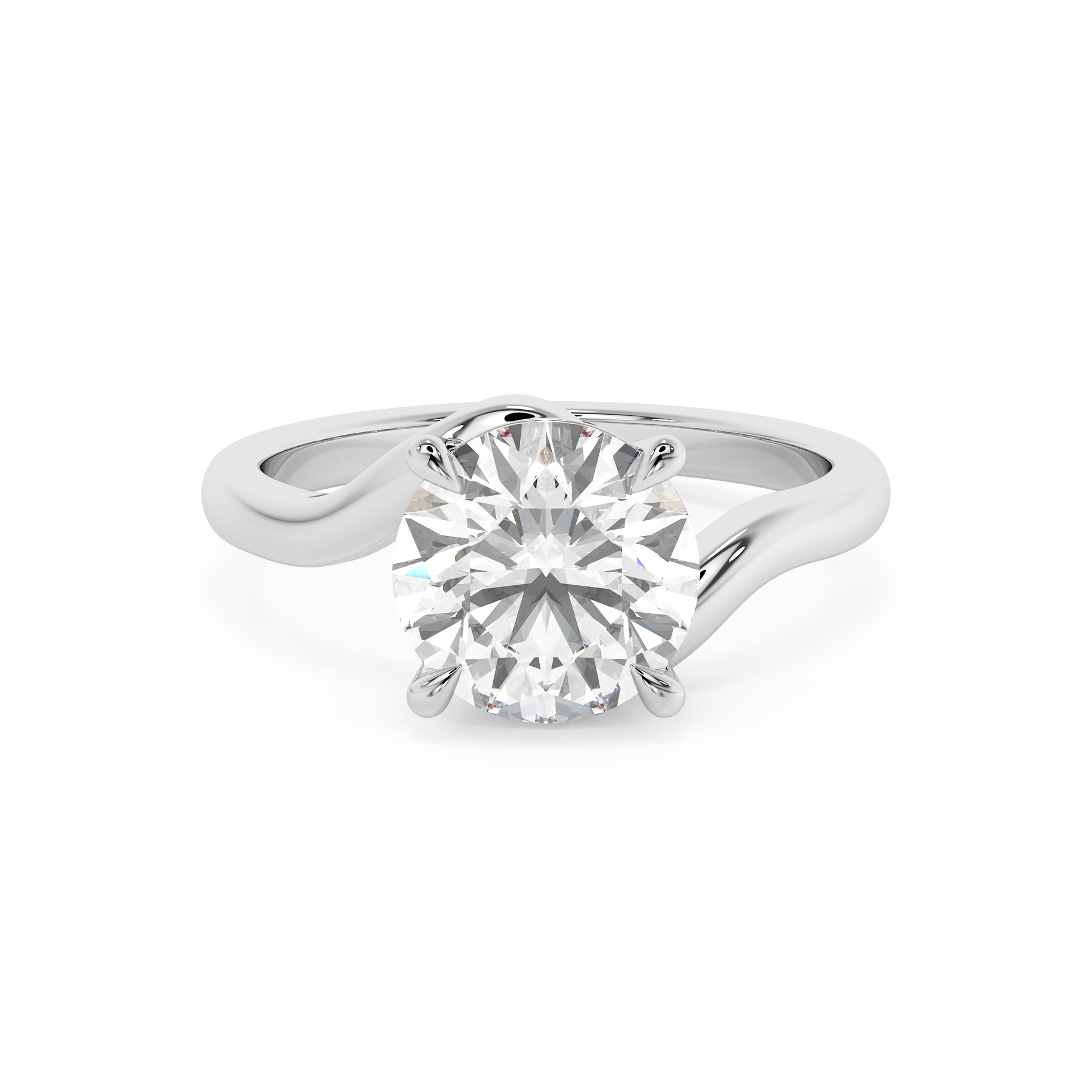 Emerald Solitaire Lab Grown Diamond Engagement Ring