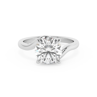 Emerald Solitaire Lab Grown Diamond Engagement Ring