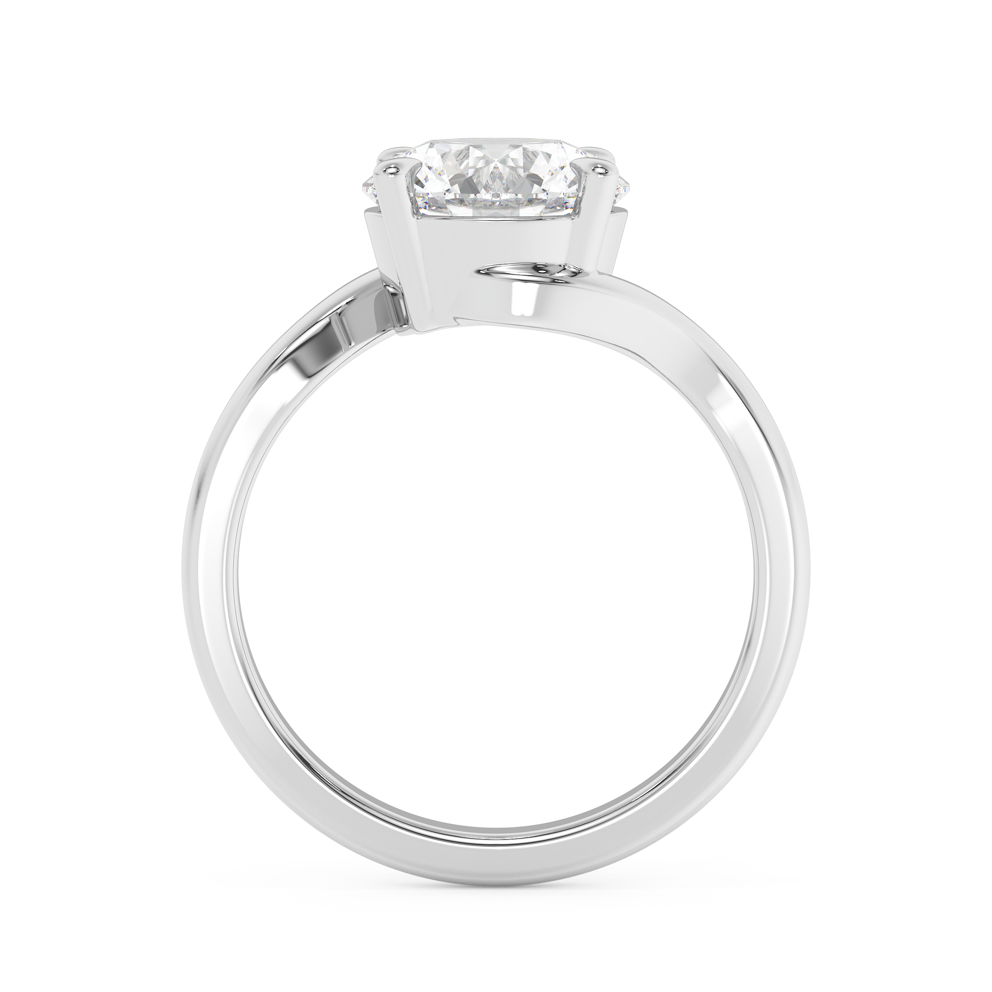 Emerald Solitaire Lab Grown Diamond Engagement Ring