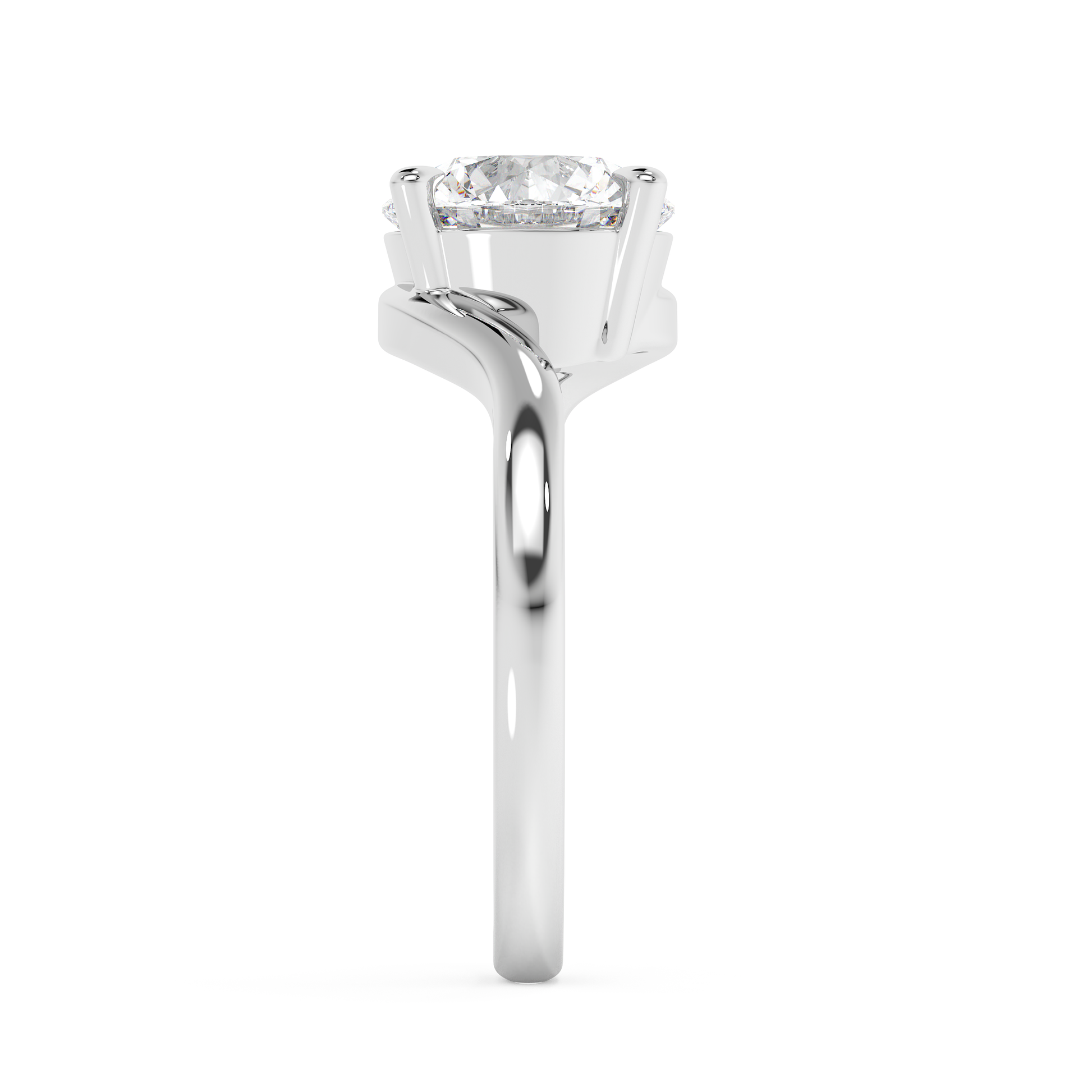 Emerald Solitaire Lab Grown Diamond Engagement Ring