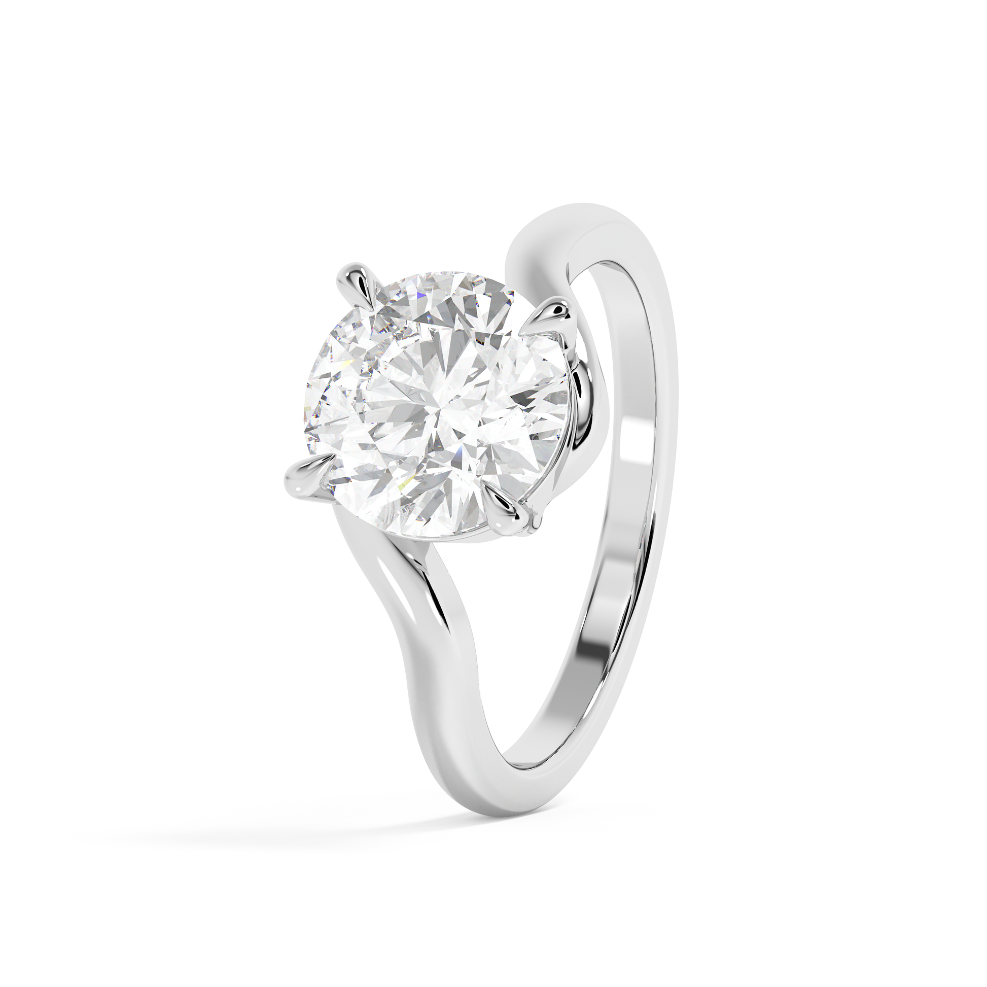 Emerald Solitaire Lab Grown Diamond Engagement Ring